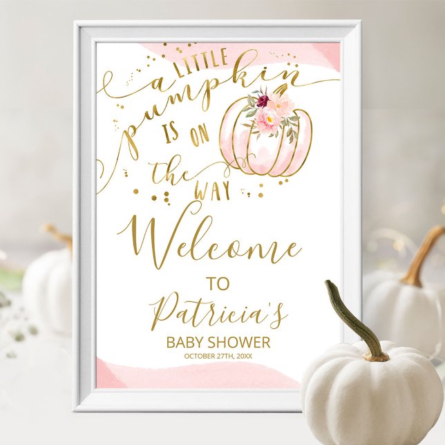 A Little Pumpkin Girl Baby Shower Welcome Sign (Creator Uploaded)