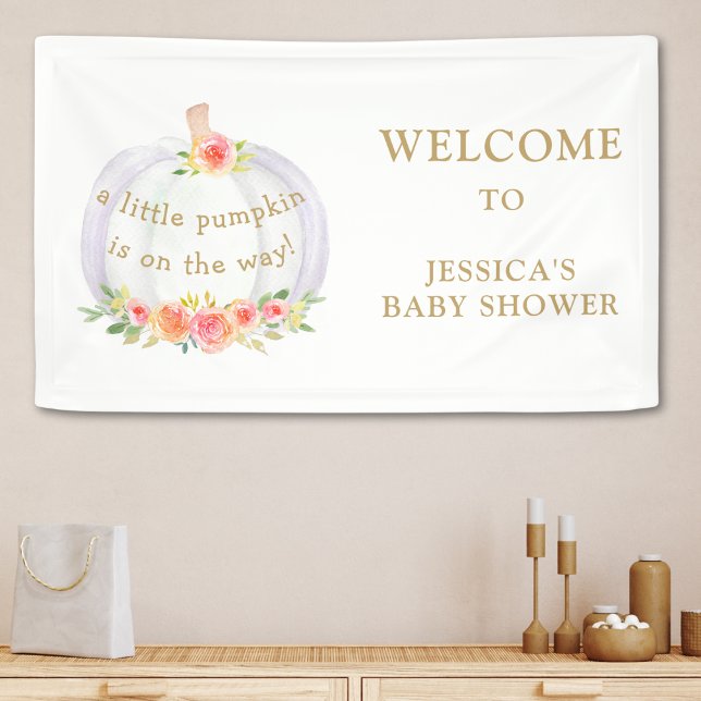 A Little Pumpkin Girl's Fall Baby Shower Banner (Creator Uploaded)