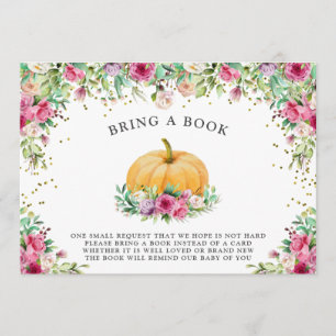 A Little Pumpkin Girly Floral Thank you Invitation