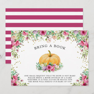 A Little Pumpkin Girly Floral Thank you Invitation