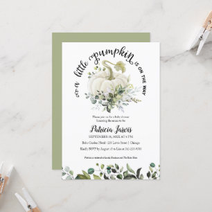 A Little Pumpkin Greenery Baby Shower Invitation