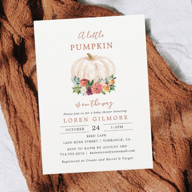A Little Pumpkin Harvest Baby Shower Invitation (Creator Uploaded)
