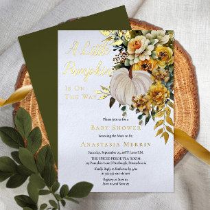 A Little Pumpkin Harvest Gold Floral Baby Shower