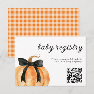 A Little Pumpkin is Almost Here Baby Shower  Enclosure Card