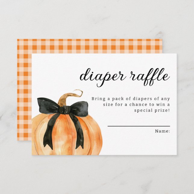 A Little Pumpkin is Almost Here Baby Shower  Enclosure Card (Front/Back)