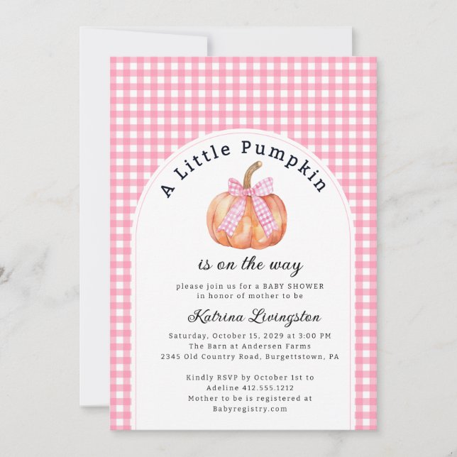 A Little Pumpkin is Almost Here Baby Shower  Invitation (Front)