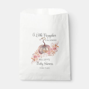 A Little Pumpkin Is Blooming Pink Baby Shower Favour Bags