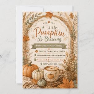 A Little Pumpkin is Brewing Baby Shower Invitation