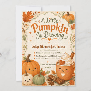 A Little Pumpkin is Brewing Baby Shower Invitation
