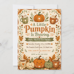 A Little Pumpkin is Brewing Baby Shower Invitation