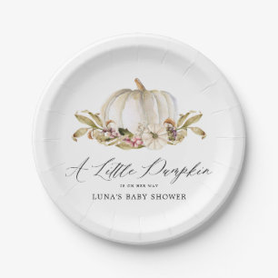 A Little Pumpkin is her way Baby Shower Paper Plate