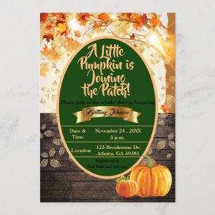 A Little Pumpkin is Joining the Patch! Baby Shower Invitation