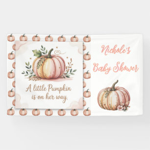 A Little Pumpkin Is On Her Way Baby Shower Banner