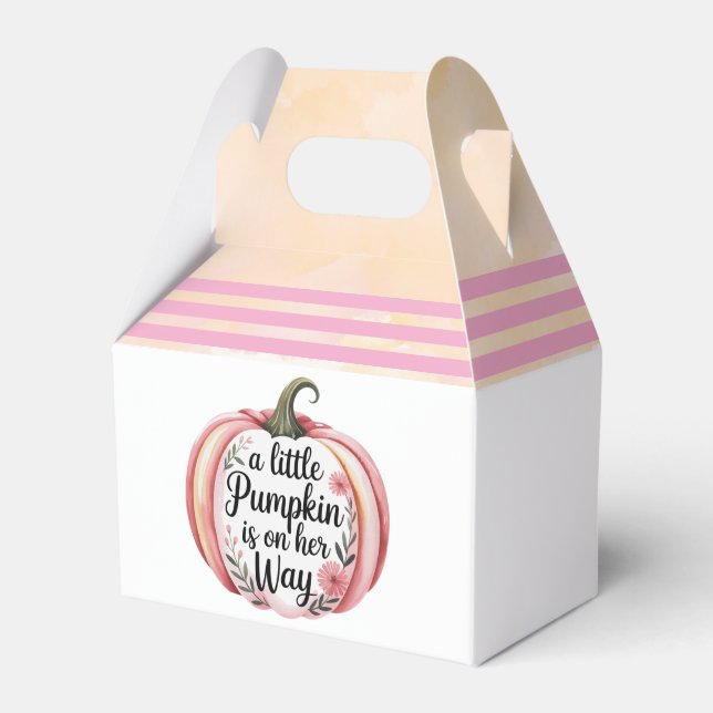 A Little Pumpkin Is On Her Way Baby Shower Favour Box (Front Side)