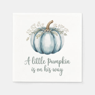 A little pumpkin is on his way Baby Shower Napkin
