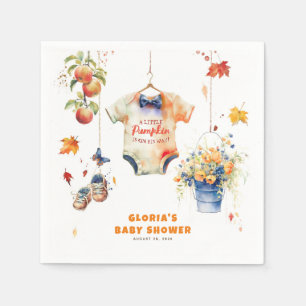 A Little Pumpkin Is On His Way Baby Shower Napkin