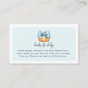 A Little Pumpkin Is On His Way Boy Baby Shower  Enclosure Card