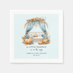 A Little Pumpkin Is On His Way Boy Baby Shower  Napkin
