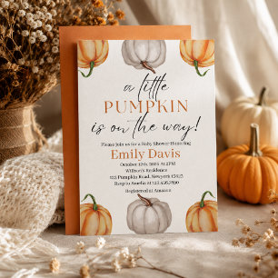 A Little Pumpkin Is on the Way – Autumn Baby Showe Invitation