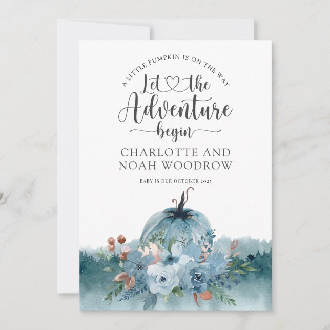 A Little Pumpkin Is On The Way Baby Pregnancy Announcement (Front)