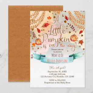 A little Pumpkin is on the Way Baby Shower Autumn Invitation