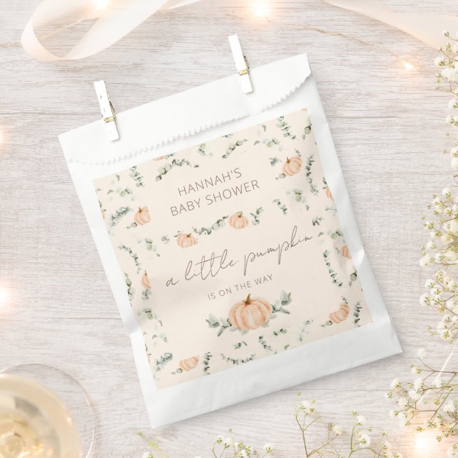 A Little Pumpkin is on the Way Baby Shower Favour Bags (Clipped)