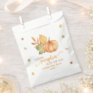 A Little Pumpkin Is On The Way! Baby Shower Favour Bags