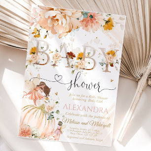 A Little Pumpkin Is On The Way Baby Shower Invitat Invitation