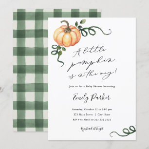 A little pumpkin is on the way Baby Shower Invitation