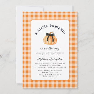 A Little Pumpkin is on the Way Baby Shower  Invitation