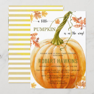 A Little Pumpkin is on The Way Baby Shower Invitation