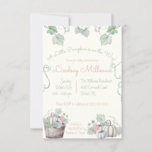A Little Pumpkin is on the Way!  Baby Shower Invitation
