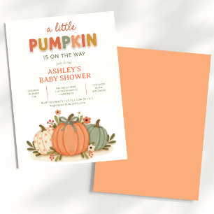 A Little Pumpkin Is On the Way Baby Shower Invitation