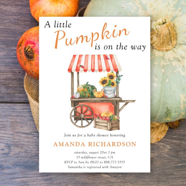 A Little Pumpkin is on the way Baby Shower Invitation (Creator Uploaded)
