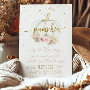 A Little Pumpkin is on the way baby shower  Invitation