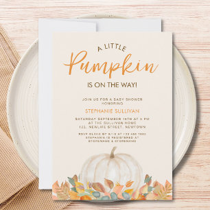 A Little Pumpkin Is On the Way Baby Shower  Invitation