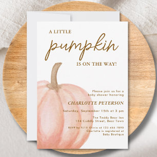A Little Pumpkin Is On The Way Baby Shower Invitation