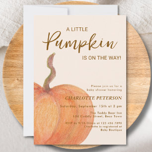A Little Pumpkin Is On The Way Baby Shower Invitation