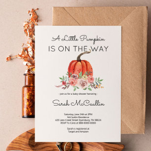 A Little Pumpkin is On The Way Baby Shower Invitation