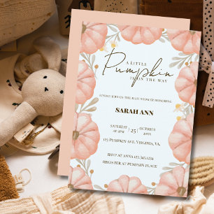 A Little Pumpkin Is On The Way Baby Shower  Invitation