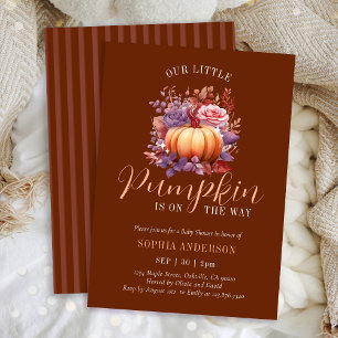 A Little Pumpkin Is On The Way Baby Shower Invitation