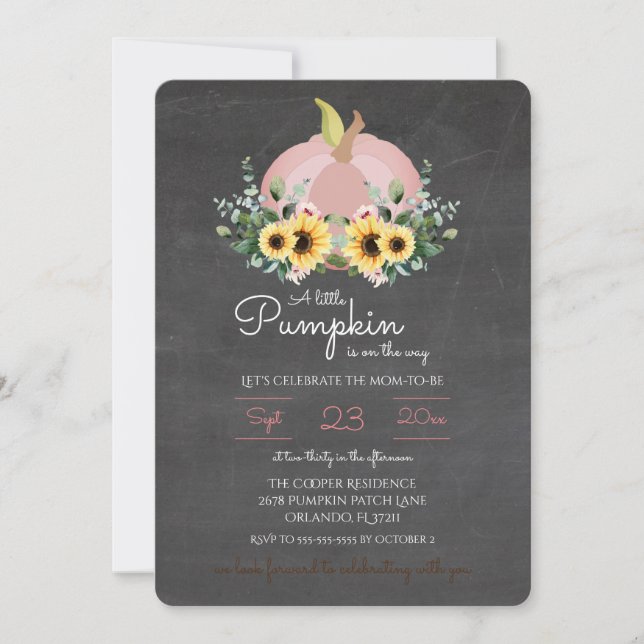 A little Pumpkin is on the way Baby Shower Invite (Front)