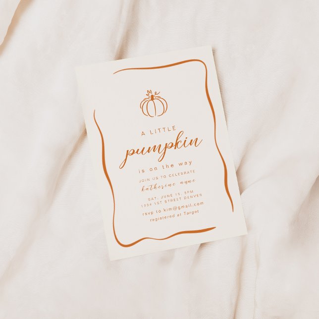 A Little Pumpkin is on the Way Baby Shower Invite (Creator Uploaded)