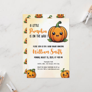 A Little Pumpkin is on the Way, Baby Shower Invite