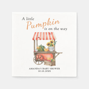 A Little Pumpkin is on the way Baby Shower Napkin