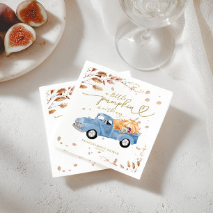 A Little Pumpkin Is On The Way Baby Shower Napkin