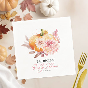 A Little Pumpkin Is On The Way Baby Shower Napkin
