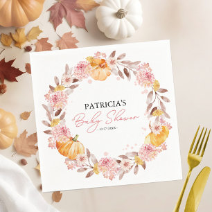 A Little Pumpkin Is On The Way Baby Shower Napkin