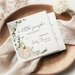A Little Pumpkin is on the Way Baby Shower Napkin