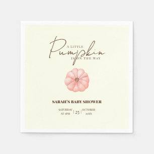 A Little Pumpkin Is On The Way Baby Shower Napkin